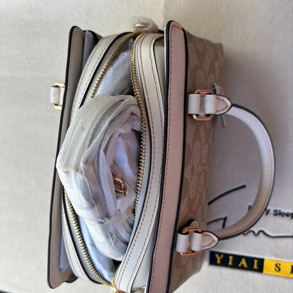 Coach NWT Signature Purse Bag + Crossby Strap Satchel Rare Floral Applique - Picture 14 of 15